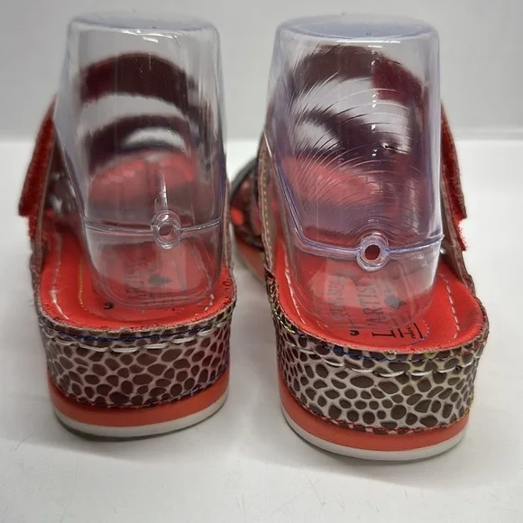 L'Aritste by Spring Step Caiman Sandals Shoes Open Toe Leather Floral Size 37 7 - Picture 5 of 9